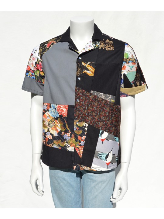 Camisa Patch & Soul de San Fabrizzio  en tejidos de tonos negros