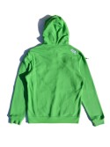 Sudadera verde con frontal de patchwork y transparencias