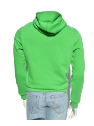 Sudadera verde con frontal de patchwork y transparencias