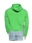 Sudadera verde con frontal de patchwork y transparencias