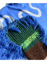 San Fabrizzio Blue sweatshirt with pockets and side in hand-knitted st