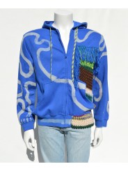 Sudadera azul con bolsillos y lateral en en punto de San Fabrizzio