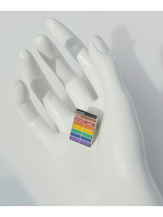 Out of Print Library Card Pride Pin