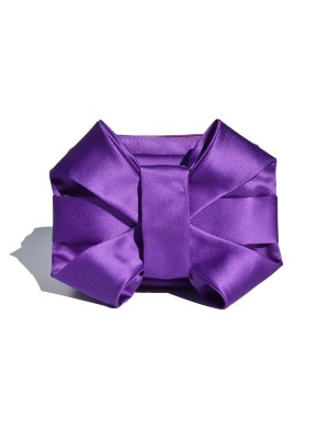 Purple satin Pulseta Bow by Celina Martin