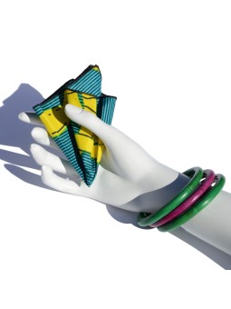 Set of 6 cocktail napkins made in Pagne fabric