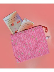 Kinchaku-bukuro bag sakura and stripes