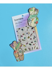 Flowered naked back heat adhesive embroidered patch