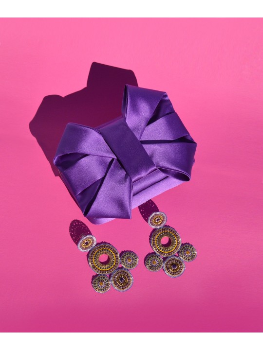 Exquisite Abril & Sandoval Purple and gold beads earrings