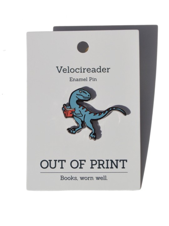 Out Of Print Velocireader enamel pin
