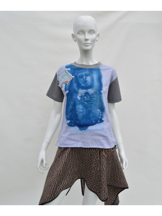 San Fabrizzio Unique T-Shirt with Virgin Cyanotype