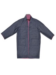 San Fabrizzio Reversible Denim Coat in Blue and Pink