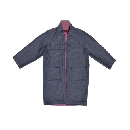 Abrigo Reversible Patrón Balenciaga en Denim de San Fabrizzio