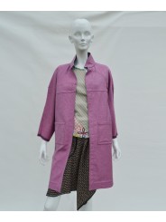 San Fabrizzio Reversible Denim Coat in Blue and Pink