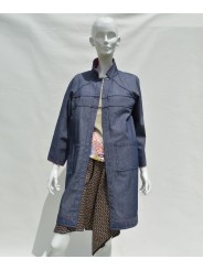 San Fabrizzio Reversible Denim Coat in Blue and Pink