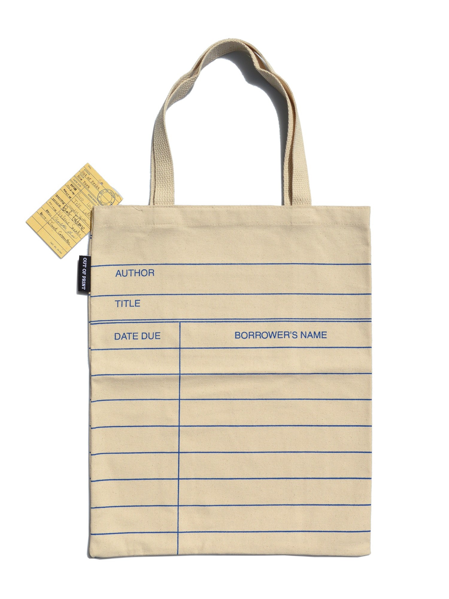 Out of Print Library Card: Natural tote bag