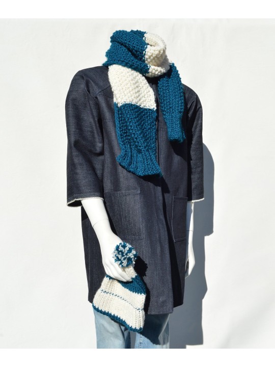 Gorro azul y crema de San Fabrizzio