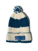 San Fabrizzio Beanie Hat in blue and cream