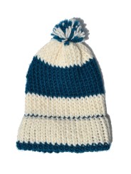 San Fabrizzio Beanie Hat in blue and cream