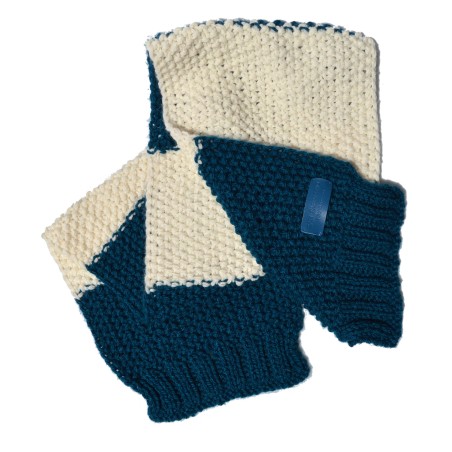 San Fabrizzio Handmade scarf, in colors cream and blue