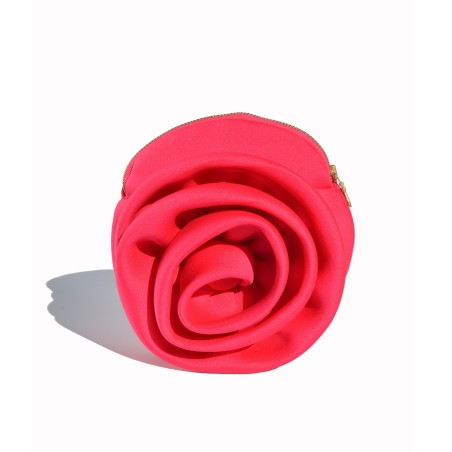 Celina Martin Bright Fuchsia Neoprene Flower Wristlet