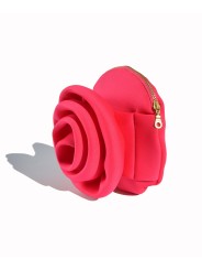 Celina Martin Bright Fuchsia Neoprene Flower Wristlet