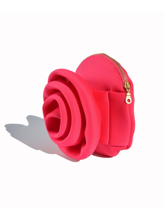 Celina Martin Bright Fuchsia Neoprene Flower Wristlet