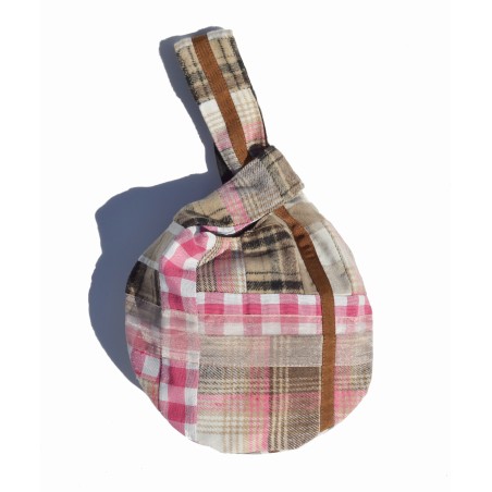 Bolso Shijimi en patchwork en tonos rosa y marrón – Colaboración HOSHI × San Fabrizzio