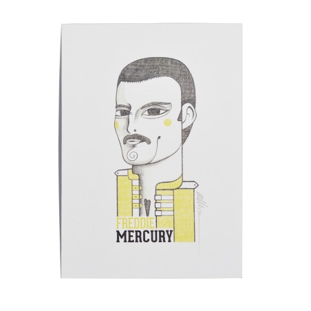 Ilustración Freddie Mercury de Olalla Ruiz