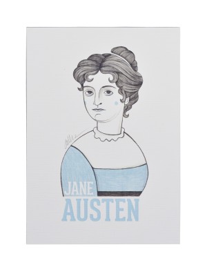 Ilustración Jane Austen de Olalla Ruiz