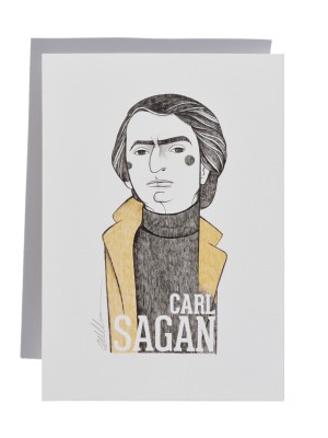 Illustration of Carl Sagan by Olalla Ruiz