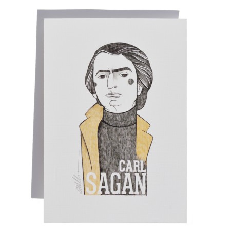 Illustration of Carl Sagan by Olalla Ruiz