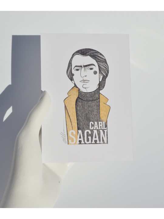 Ilustración Carl Sagan de Olalla Ruiz