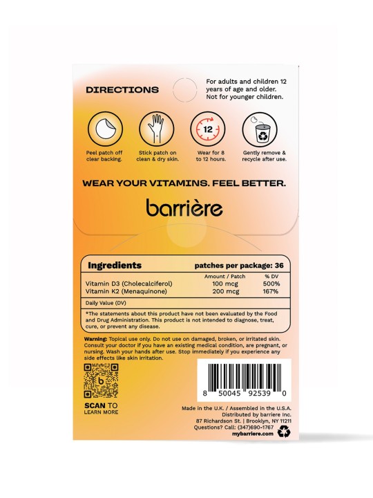 My Barriére "Hello Sunshine" Snowflake Vitamin D3 Patchs