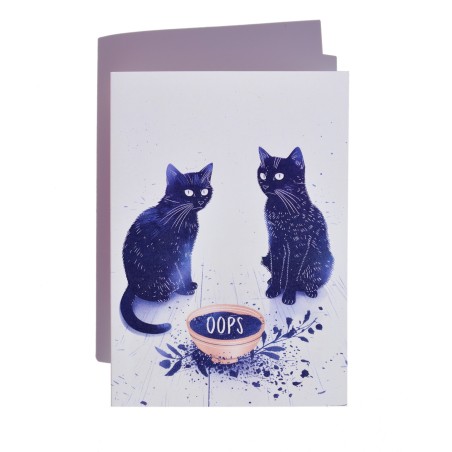 Tarjeta de disculpas: ¡Oops! – Accidente de gatos traviesos de Botanop