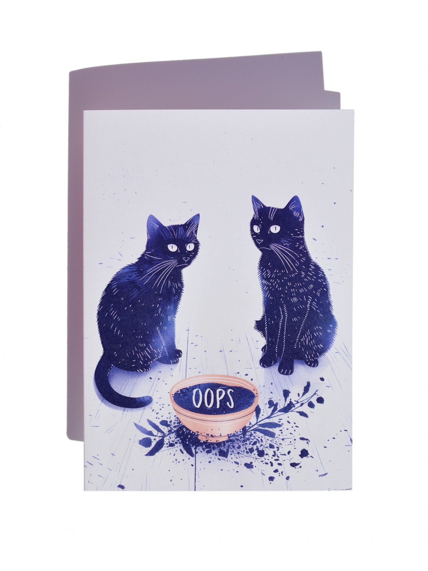 Tarjeta de disculpas: ¡Oops! – Accidente de gatos traviesos de Botanop