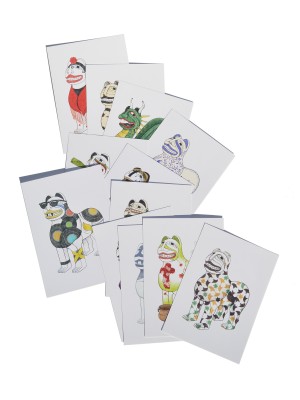 Lote de todas las postales de la Colección Fuente de la Granada de Los Leones de Granada