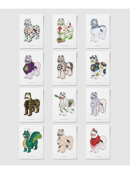 Lote de todas las postales de la Colección Fuente de la Granada de Los