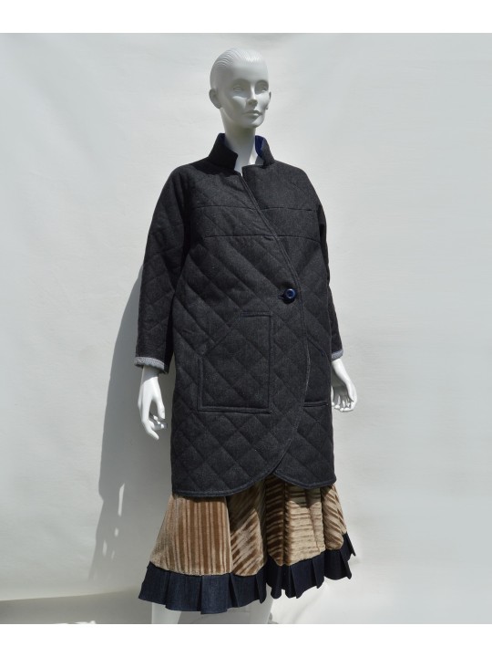 Abrigo Reversible enguatado en Denim de San Fabrizzio