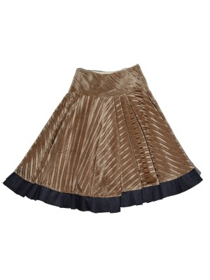 Falda en terciopelo de algodón beige de San Fabrizzio