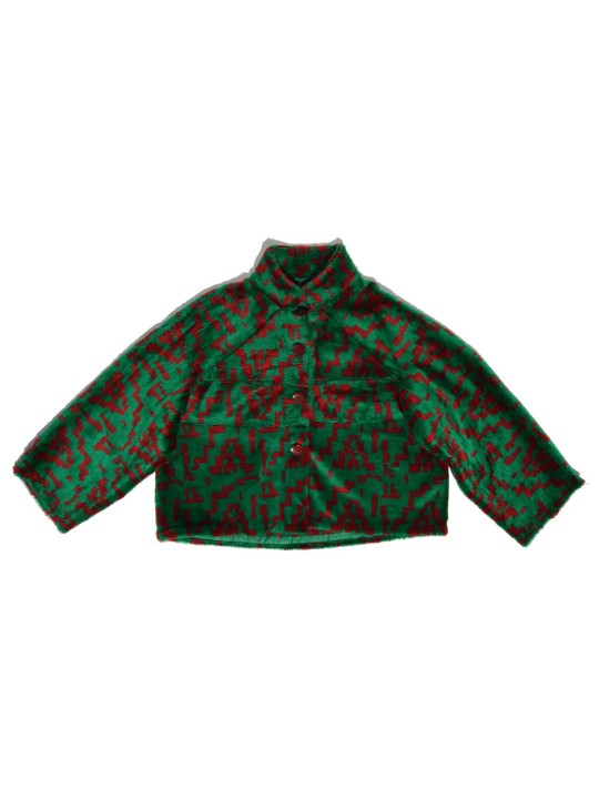 San Fabrizzio jacket in green and red plush.