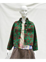 San Fabrizzio jacket in green and red plush.
