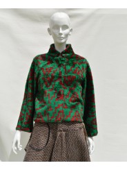 San Fabrizzio jacket in green and red plush.