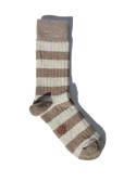 Miss Calcetín Cream/Beige Striped Low-Cut Wool Socks
