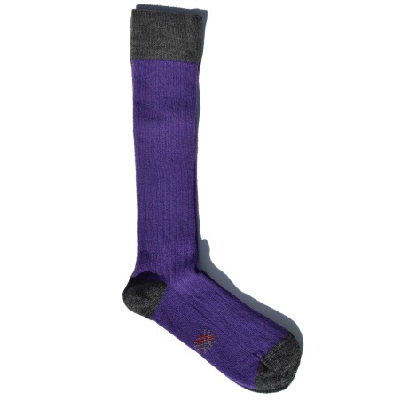 Calcetines de Lana Caña alta Morado/Antracita de Miss Calcetín