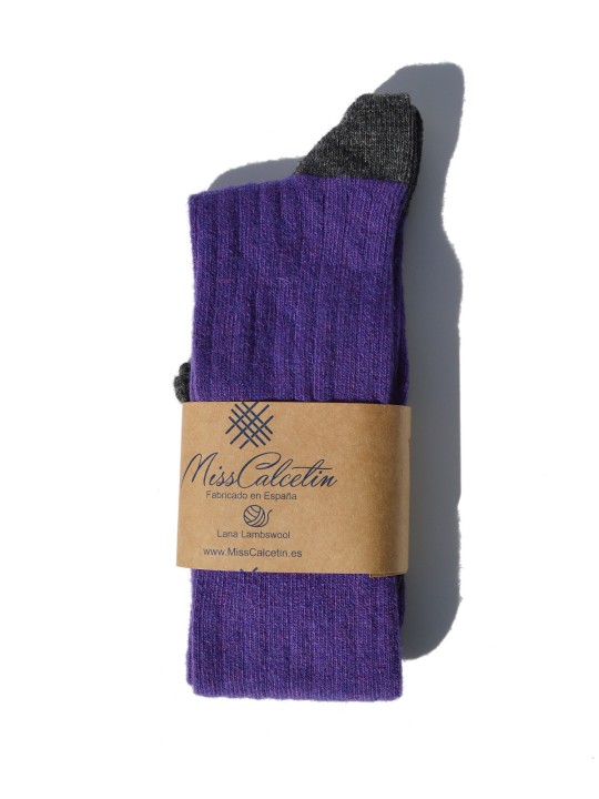 Miss Calcetín Purple High- Wool Socks