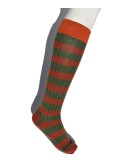 Miss Calcetín Striped Green/Orange High-Cut Wool Socks