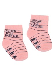 Calcetines tobilleros con diseño de tarjeta de biblioteca