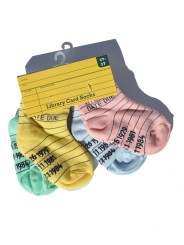 Calcetines tobilleros con diseño de tarjeta de biblioteca