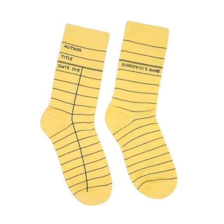 Out of Print - Yellow Library Card Socks