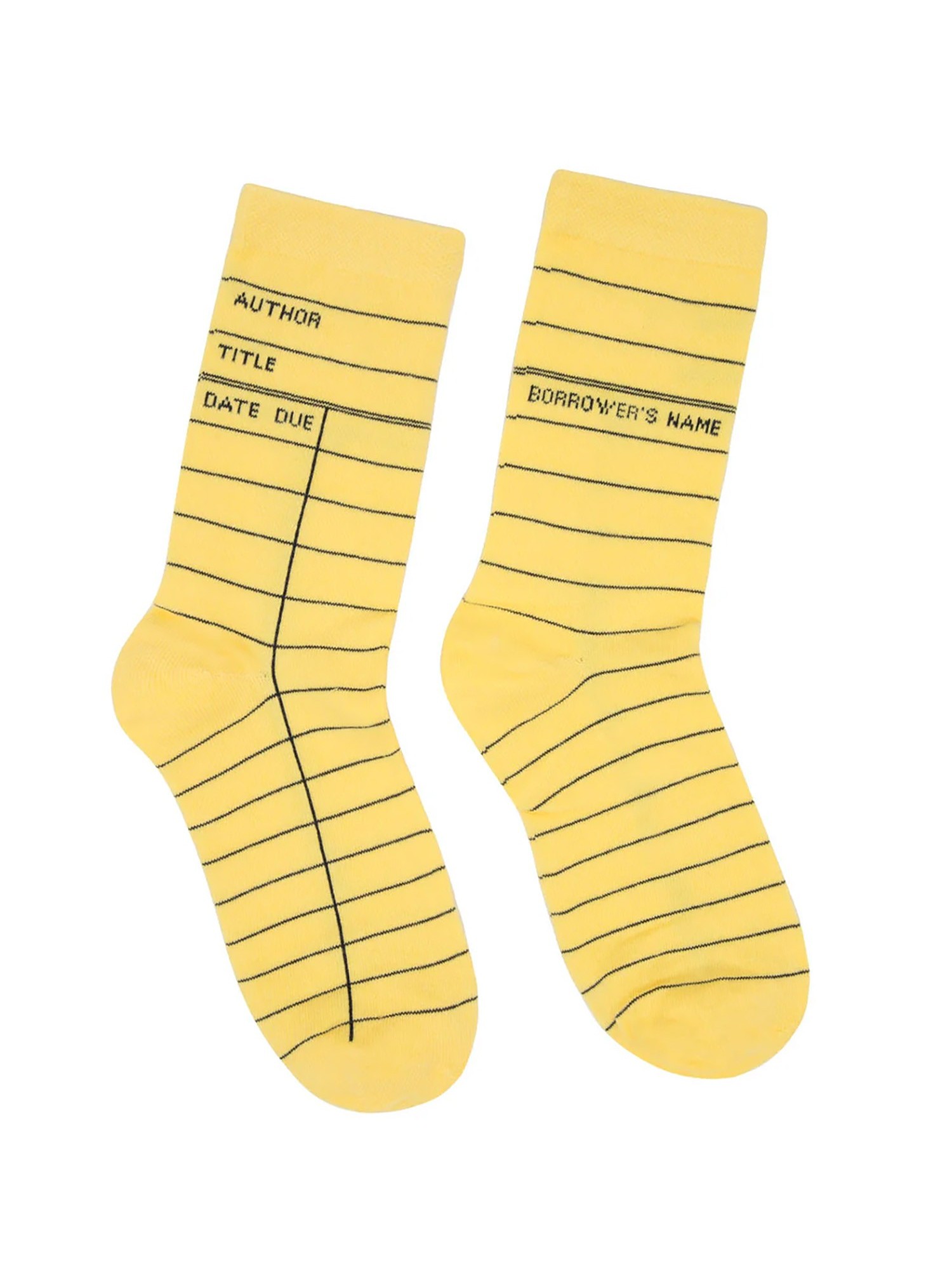 Out of Print - Yellow Library Card Socks